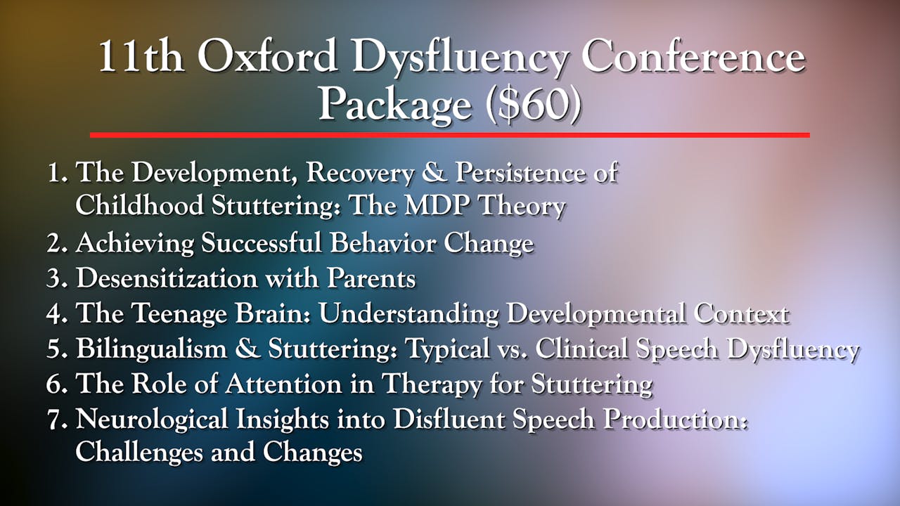 11th Oxford Dysfluency Conference Package ($60)
