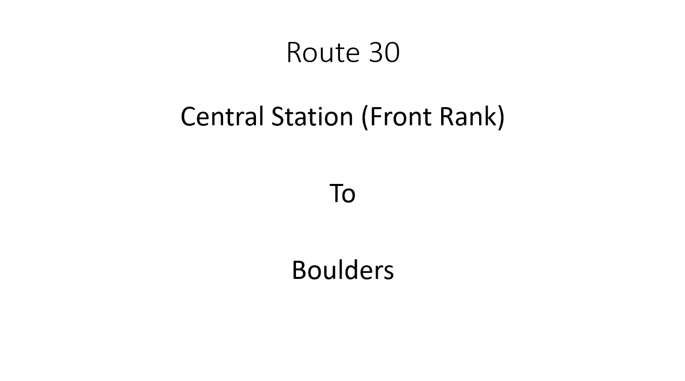 Cardiff Central Station (Front Rank) to Boulders