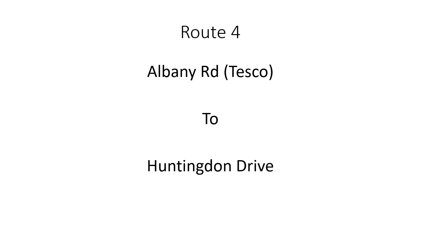 Tesco, Albany Road to Huntingdon Drive