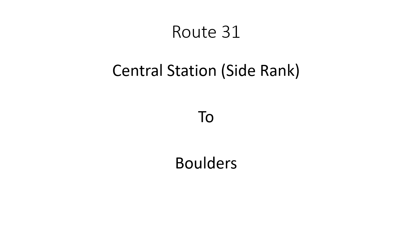Cardiff Central Station (Side Rank) to Boulders
