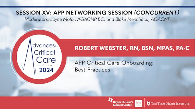 Robert Webster, RN, BSN | APP Critica...