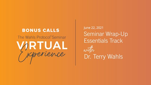Wahls Wrap up with Dr. Wahls