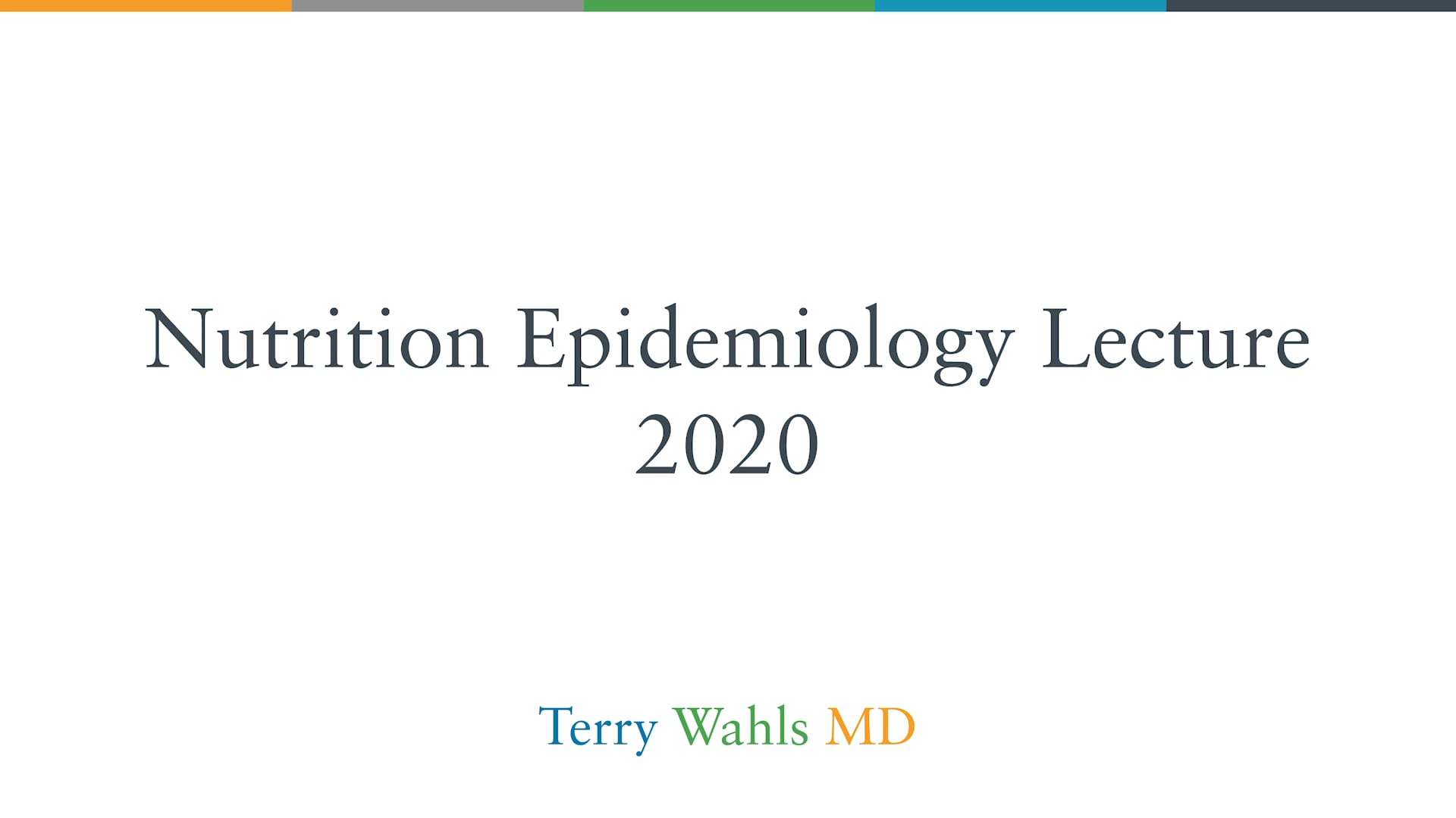 Nutrition Epidemic Lecture - 2020