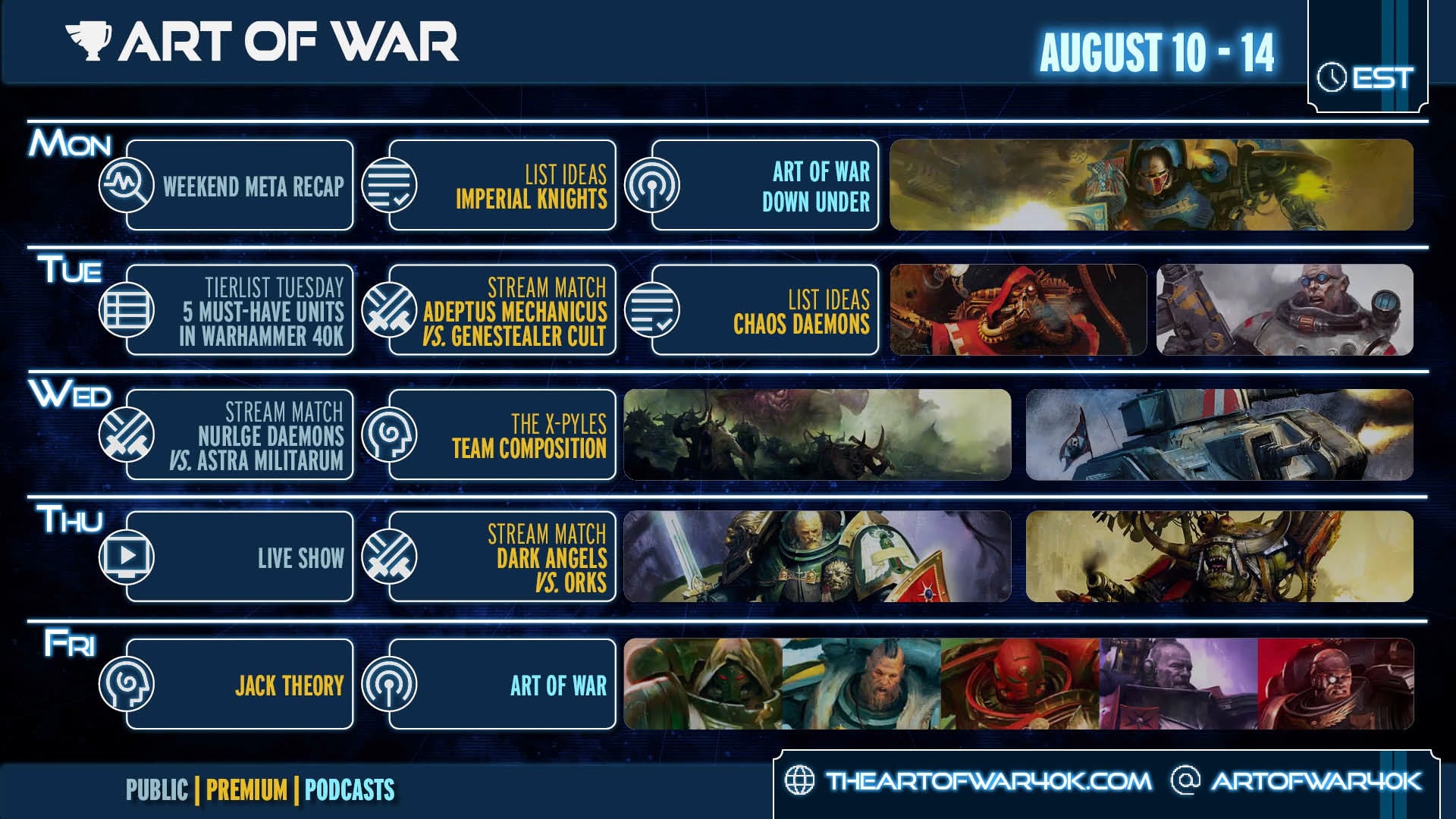 August 10th Schedule