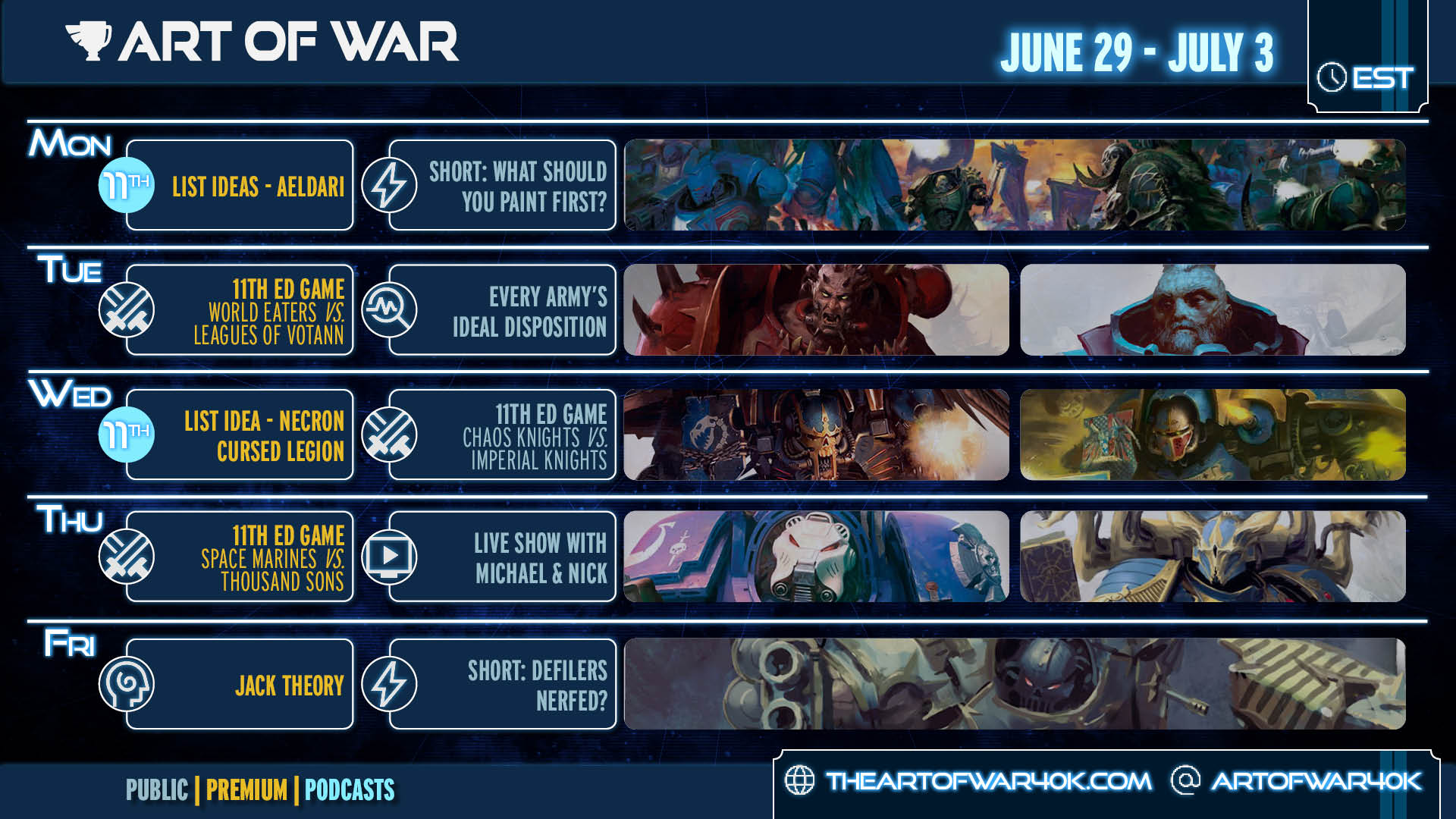 June 29 - July 3