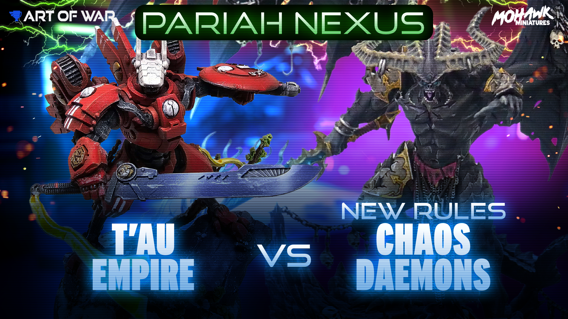 Chaos Daemons Shadow Legion vs T'au Empire Prototype Cadre Battle Report