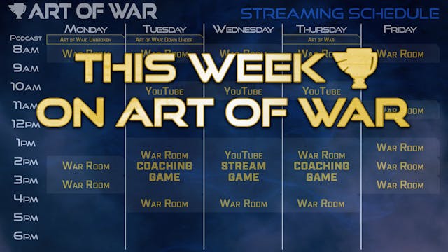 This Week in Art of War 40k (Schedule)