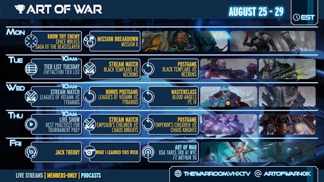 AoW Video Schedule 8-25-25