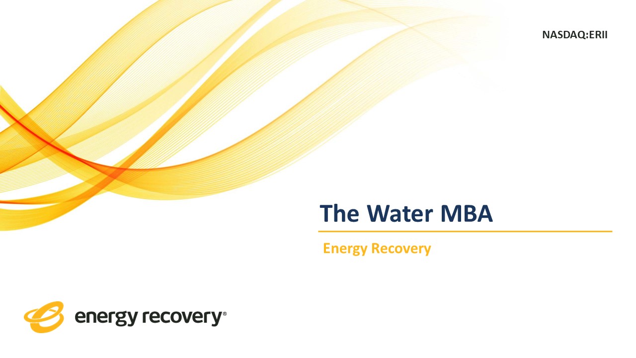 #1 Energy Recovery System in Desalination Plants