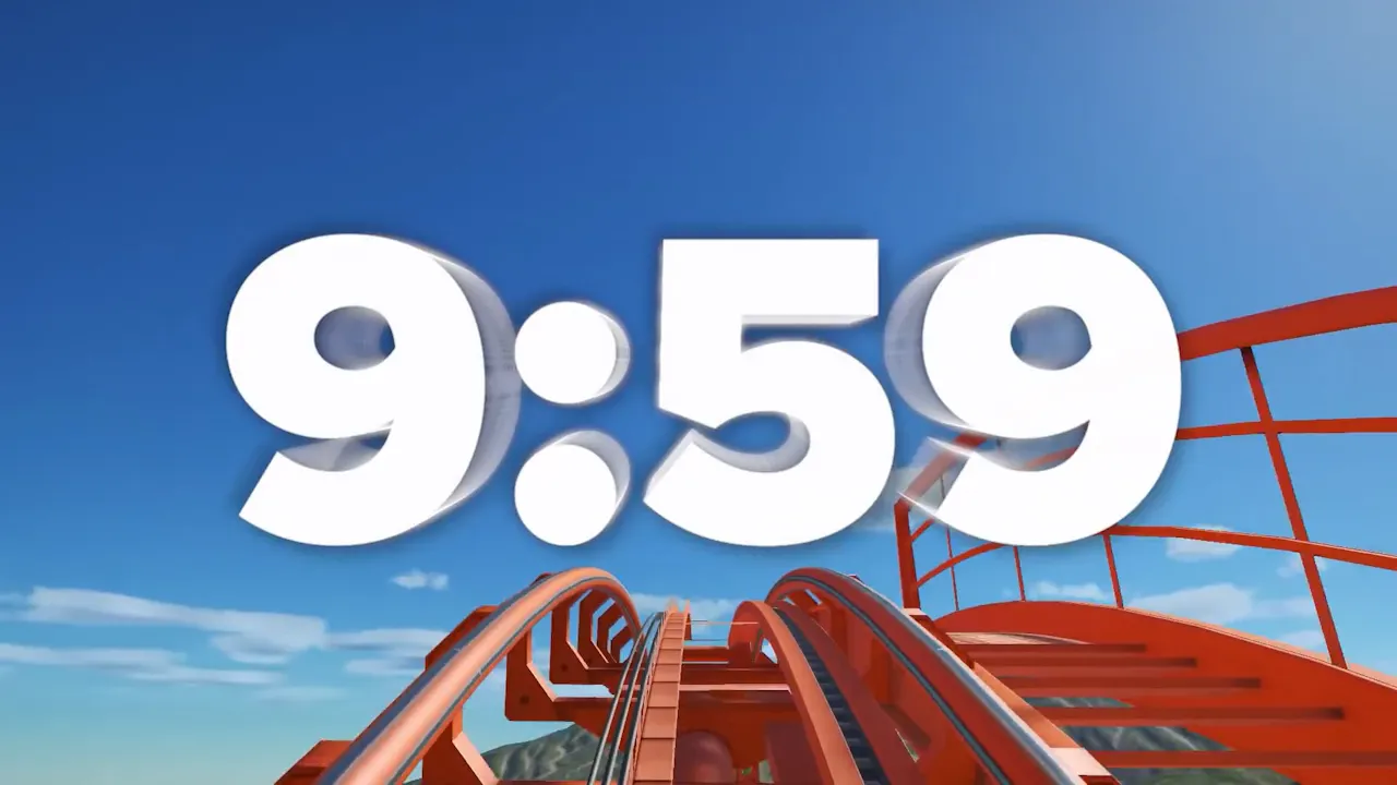 10 Minute Timer (Roller Coaster) 🎢 - Timer Topia AD-FREE