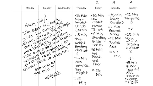 July 2021 Workout Guide