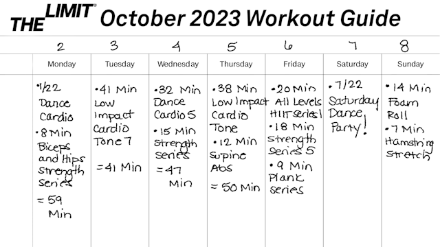 October 2023 Workout Guide