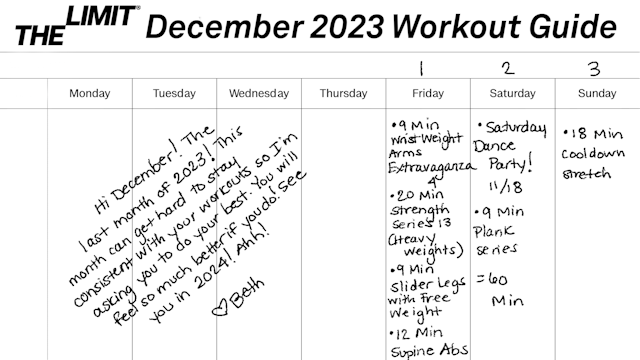 December 2023 Workout Guide