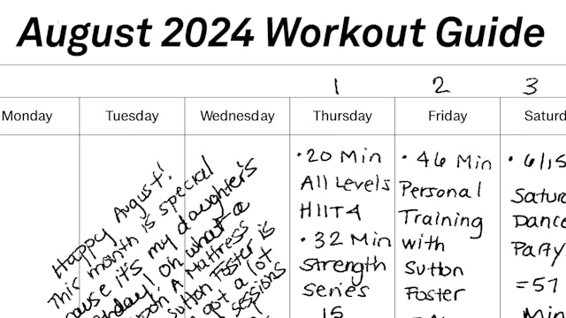 August 2024 Workout Guide