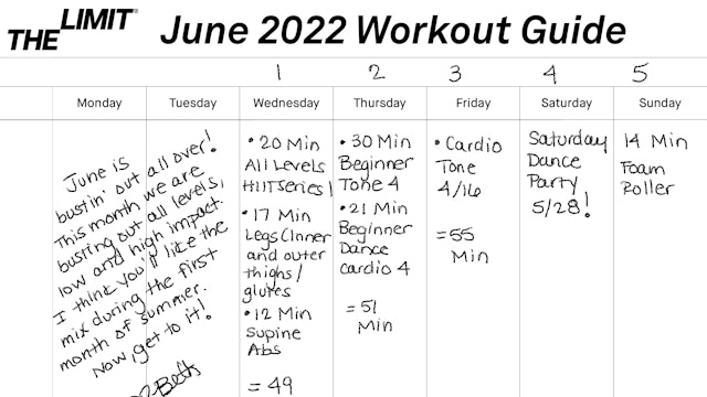 June 2022 Workout Guide