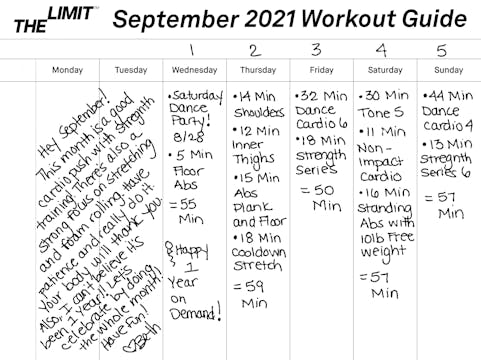 September 2021 Workout Guide