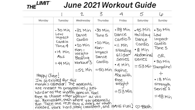 June 2021 Workout Guide