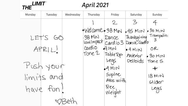 April 2021 Workout Guide