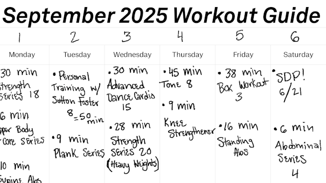 September 2025 Workout Guide