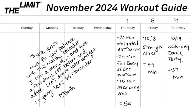 November 2024 Workout Guide