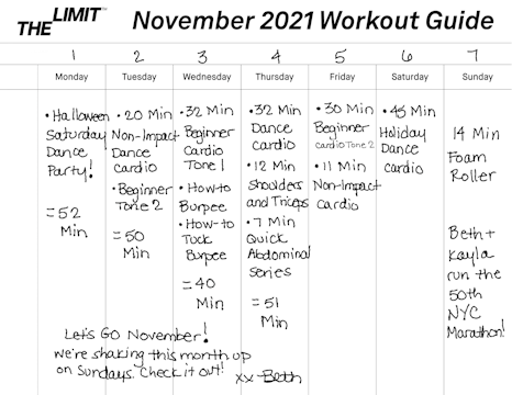 November 2021 Workout Guide