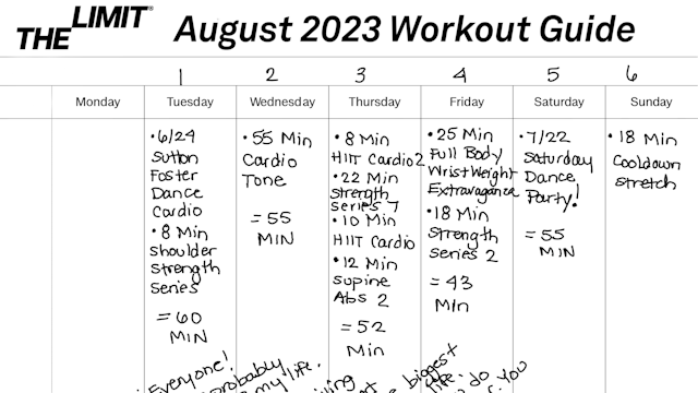 August 2023 Workout Guide