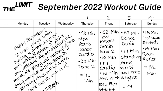 September 2022 Workout Guide