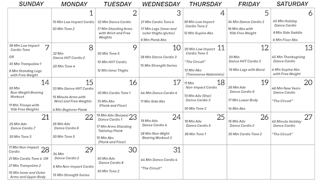 March 2021 Workout Guide