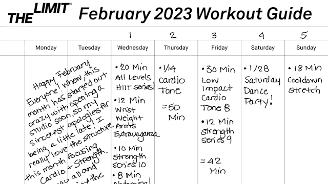 February 2023 Workout Guide