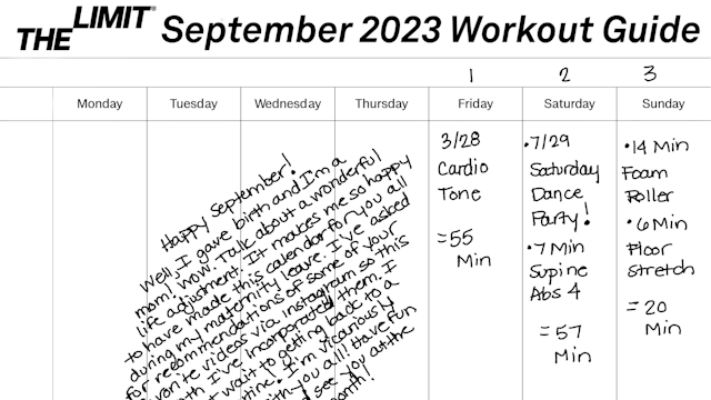 September 2023 Workout Guide