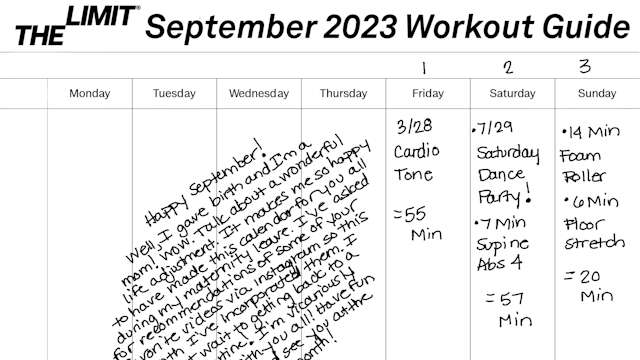 September 2023 Workout Guide