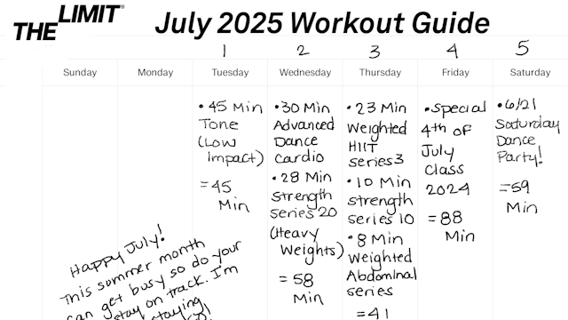 July 2025 Workout Guide
