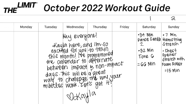October 2022 Workout Guide