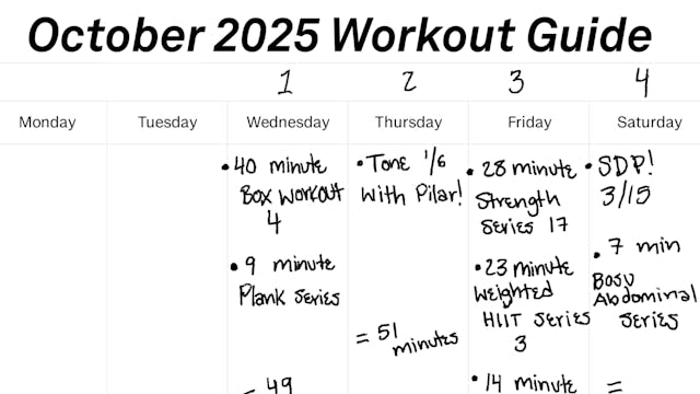 October 2025 Workout Guide