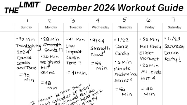 December 2024 Workout Guide