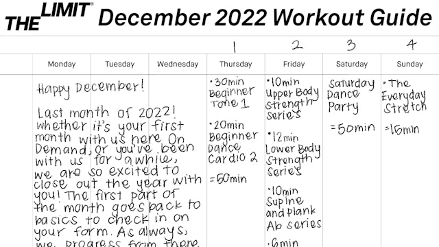 December 2022 Workout Guide
