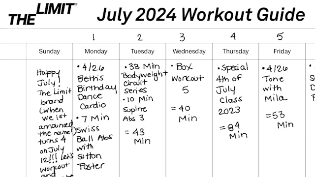 July 2024 Workout Guide