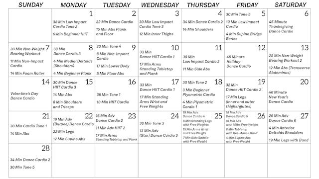 February 2021 Workout Guide