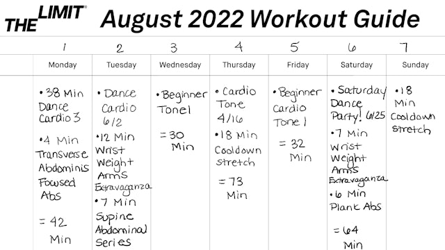 August 2022 Workout Guide
