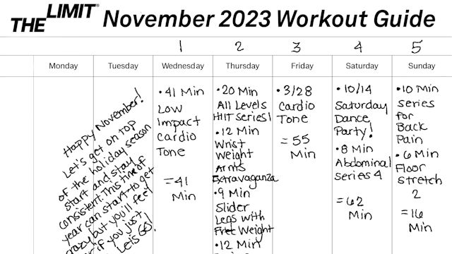November 2023 Workout Guide
