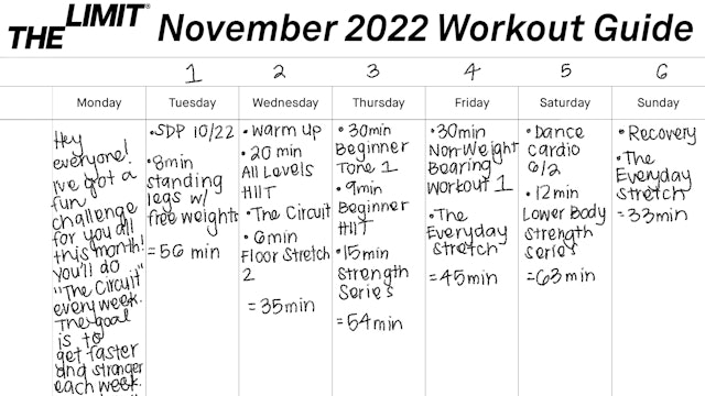 November 2022 Workout Guide