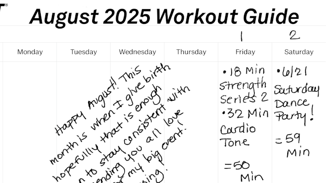 August 2025 Workout Guide