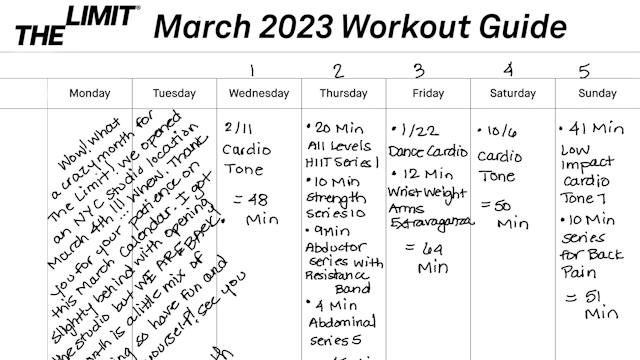 March 2023 Workout Guide