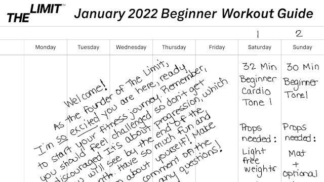 January 2022 Beginner Workout Guide