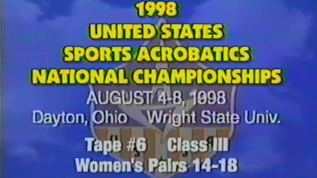 Women's Pairs 14-18 - 1998 U.S.S.A. Championships