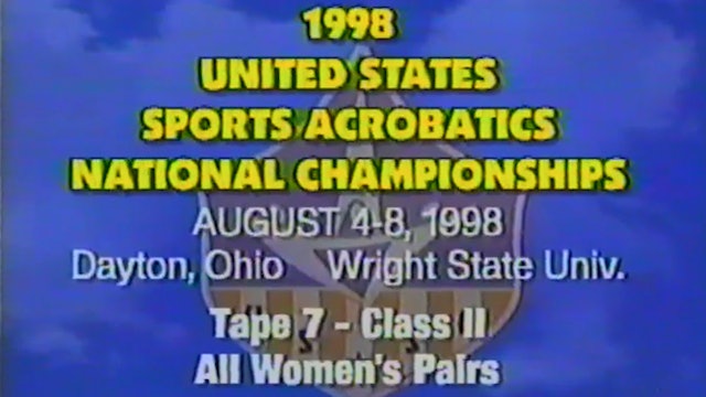 All Women's Pairs - 1998 U.S.S.A. Championships