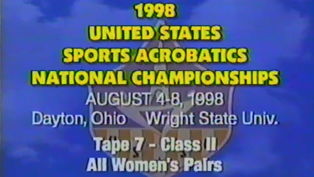 All Women's Pairs - 1998 U.S.S.A. Cha...