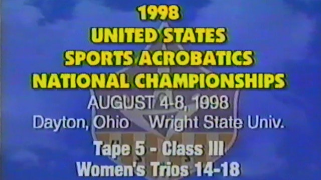 Women's Trios 14-18 - 1998 U.S.S.A. Championships