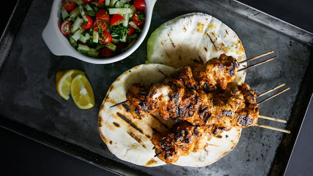 Kebabs turcos de pollo