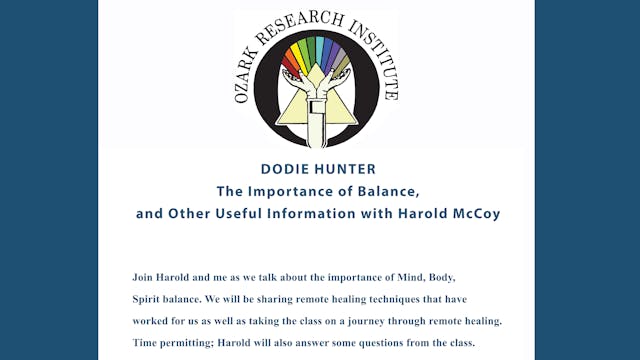 Dodie Hunter The Importance of Balance, and Other Useful Information